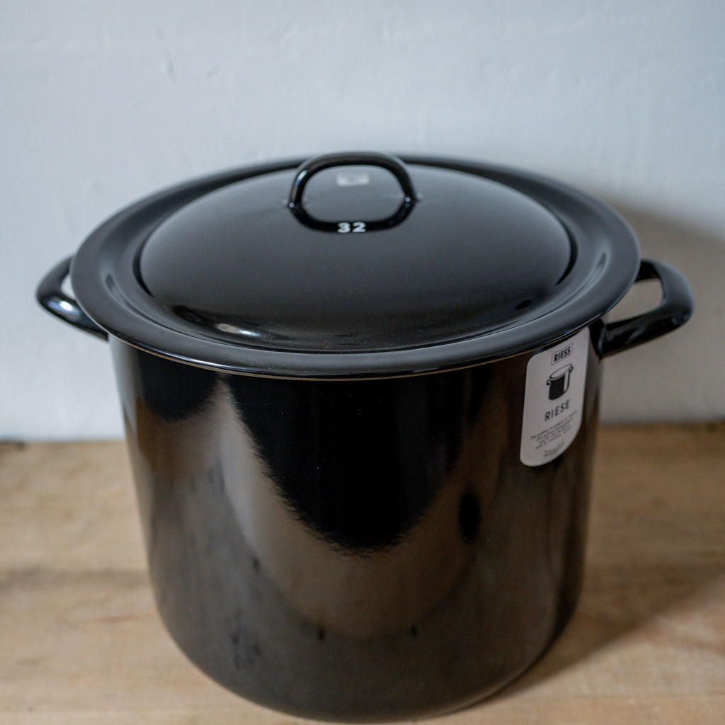 Riess Enamel Classic High Casserole with Cover Black 20 Litre | Riess | Miss Arthur | Home Goods | Tasmania