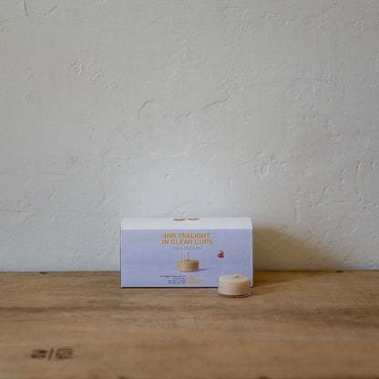 Queen B Tealights 4 Hours Clear Cup Box of 24 | Queen B | Miss Arthur | Home Goods | Tasmania