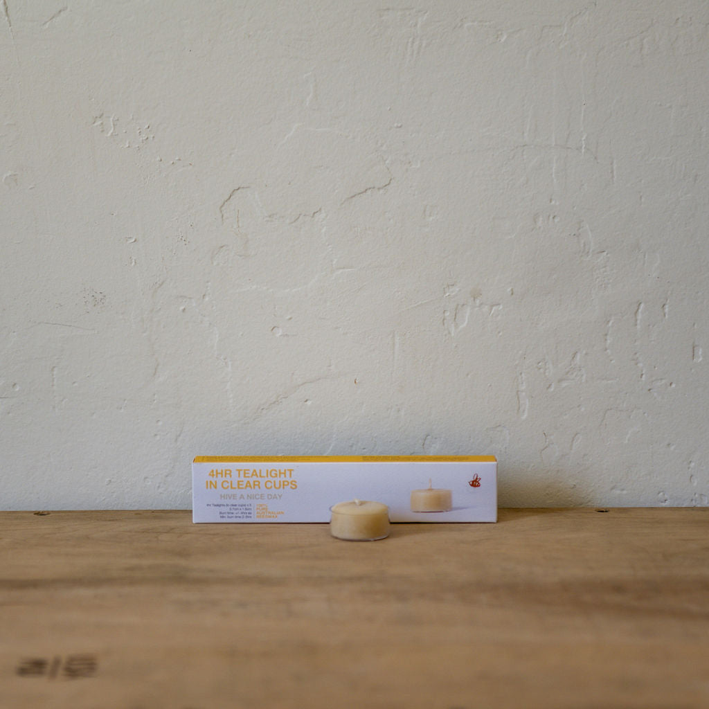 Queen B Tealights 4 Hours Clear Cup Box of 5 | Queen B | Miss Arthur | Home Goods | Tasmania