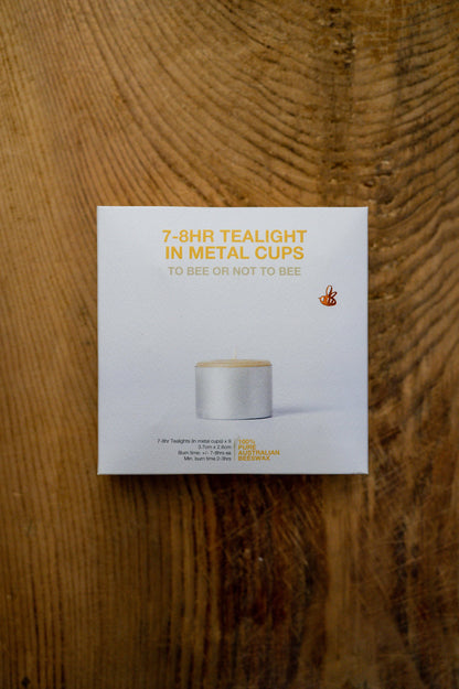 Tealights 7-8 Hours Metal Cups Box of 9 | Queen B | Miss Arthur | Home Goods | Tasmania