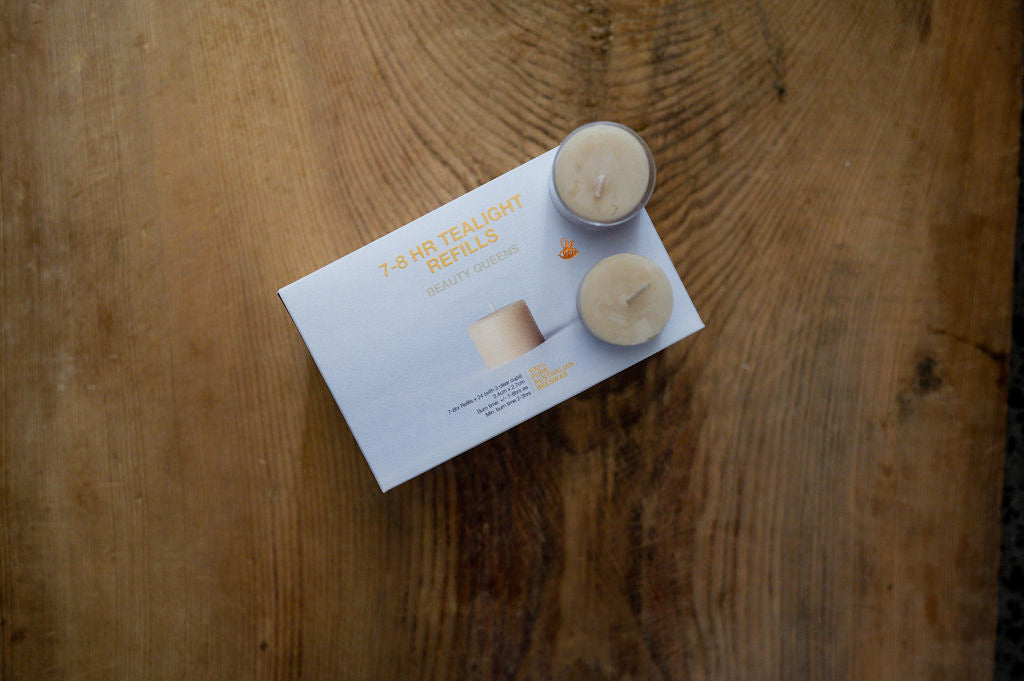 Queen B Tealights 7-8 Hours Refills Box of 24 | Queen B | Miss Arthur | Home Goods | Tasmania