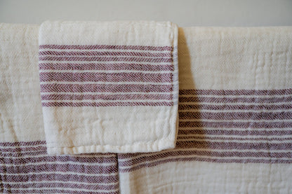 Kontex Flaxline Bath Towel Wine & Ivory | Kontex | Miss Arthur | Home Goods | Tasmania