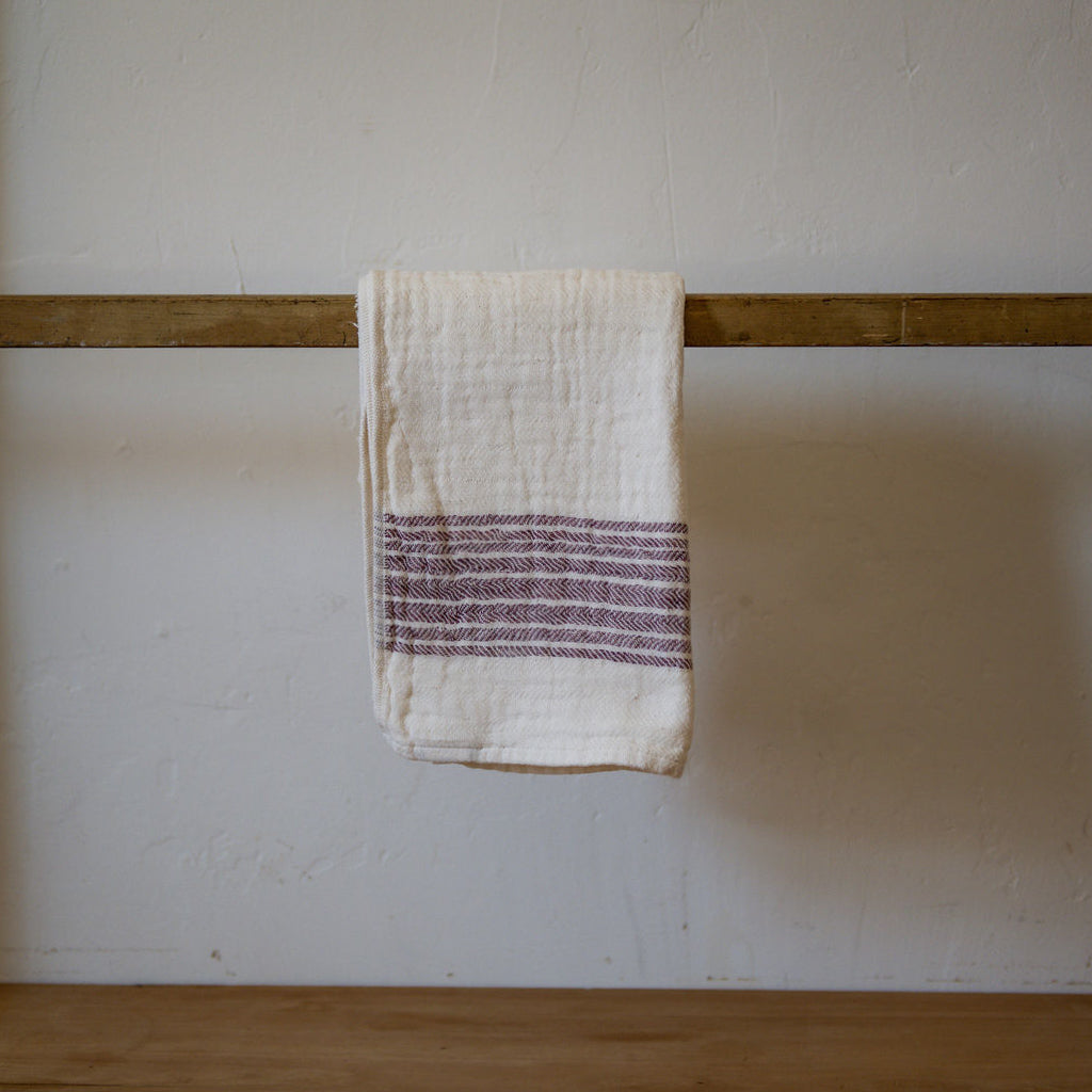 Kontex Flaxline Hand Towel Wine & Ivory | Kontex | Miss Arthur | Home Goods | Tasmania