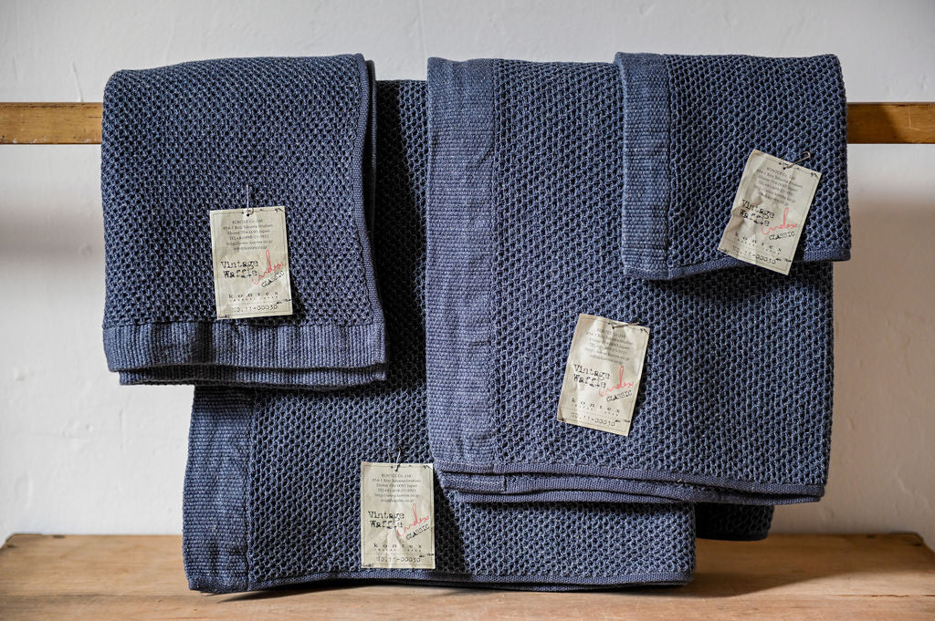 Kontex Vintage Waffle Bath Sheet Navy | Kontex | Miss Arthur | Home Goods | Tasmania
