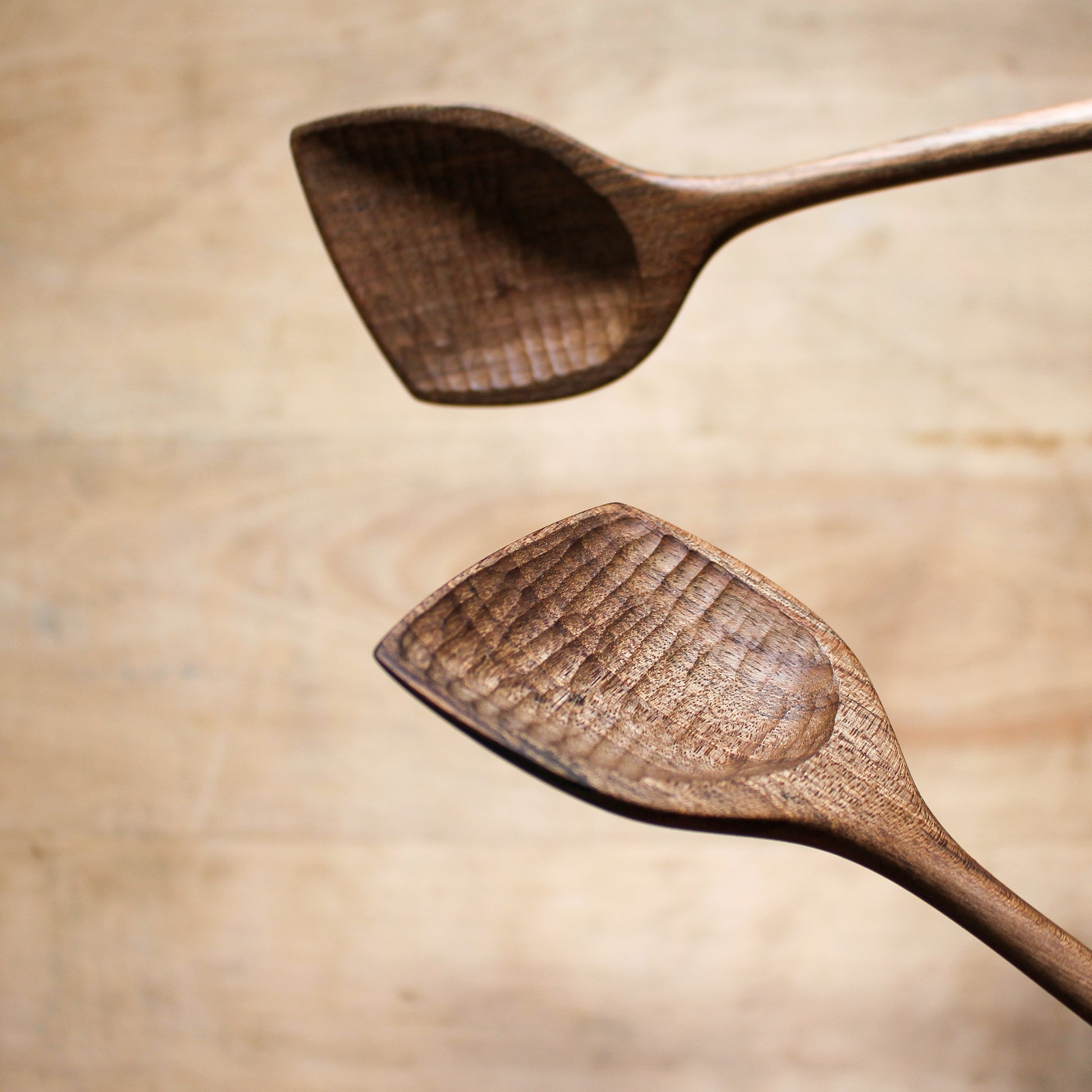 Hand Carved Wooden Salad Servers Walnut | Marini | Miss Arthur | Home Goods | Tasmania