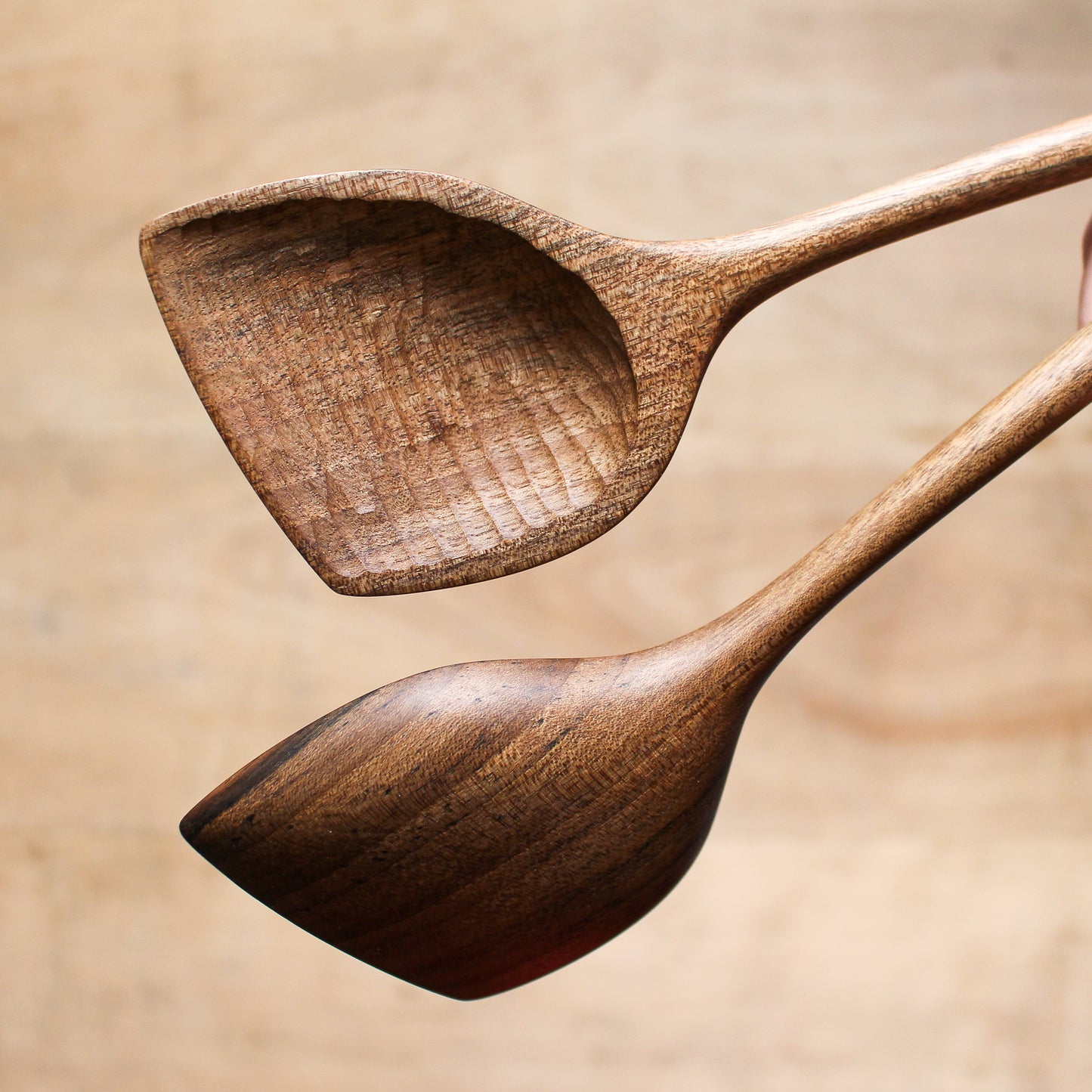 Hand Carved Wooden Salad Servers Walnut | Marini | Miss Arthur | Home Goods | Tasmania