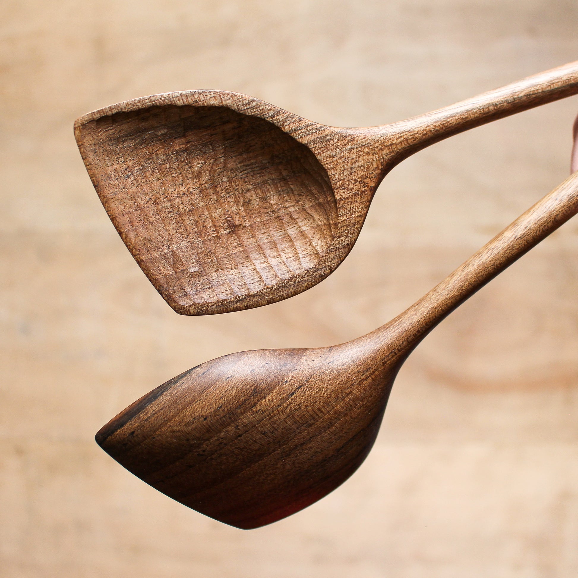 Hand Carved Wooden Salad Servers Walnut | Marini | Miss Arthur | Home Goods | Tasmania