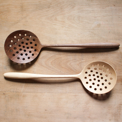 Hand Carved Wooden Strainer Walnut | Marini | Miss Arthur | Home Goods | Tasmania