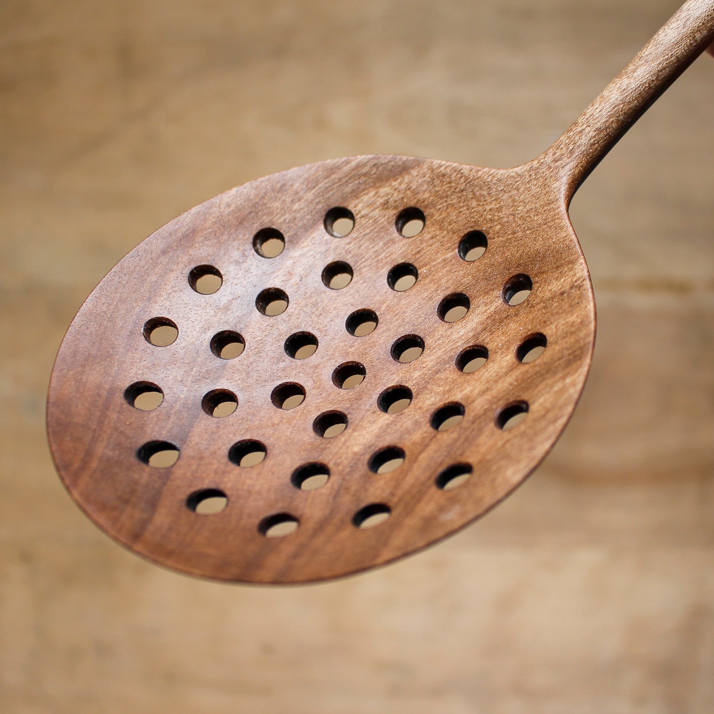 Hand Carved Wooden Strainer Walnut | Marini | Miss Arthur | Home Goods | Tasmania