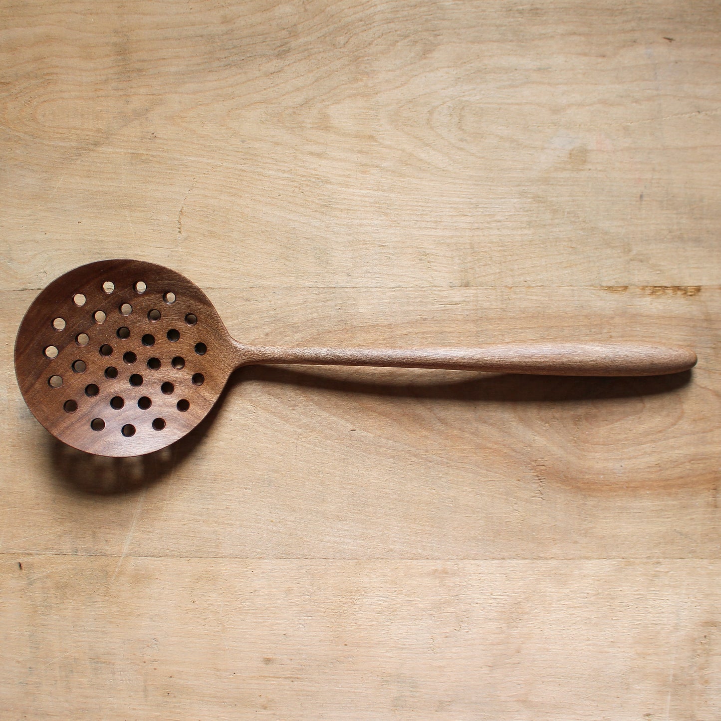 Hand Carved Wooden Strainer Walnut | Marini | Miss Arthur | Home Goods | Tasmania