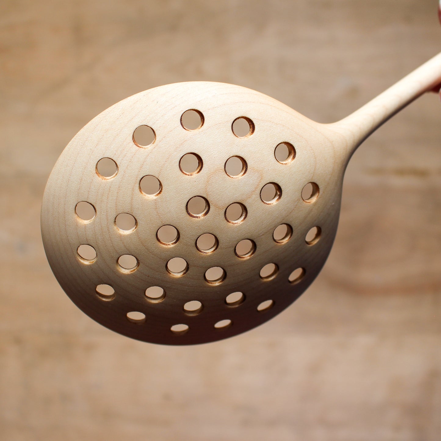 Hand Carved Wooden Strainer Maple | Marini | Miss Arthur | Home Goods | Tasmania