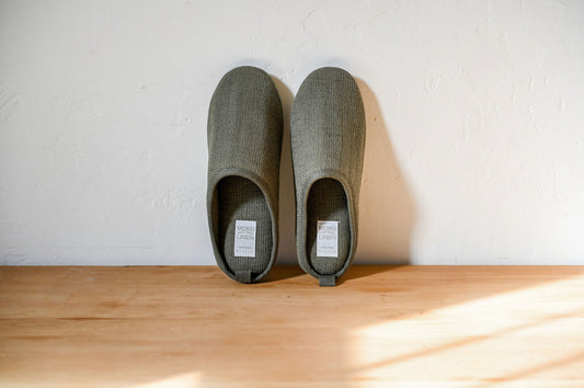 Kontex Moku Light Linen Slippers Khaki Large | Kontex | Miss Arthur | Home Goods | Tasmania