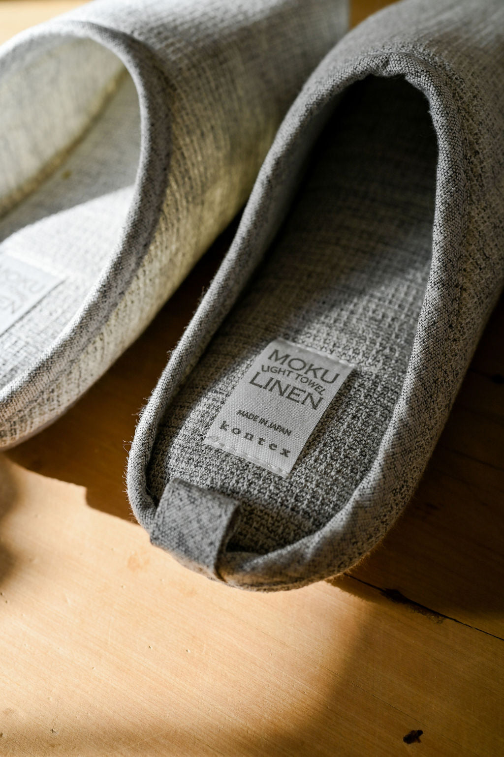 Moku Light Linen Slippers Grey Medium | Kontex | Miss Arthur | Home Goods | Tasmania