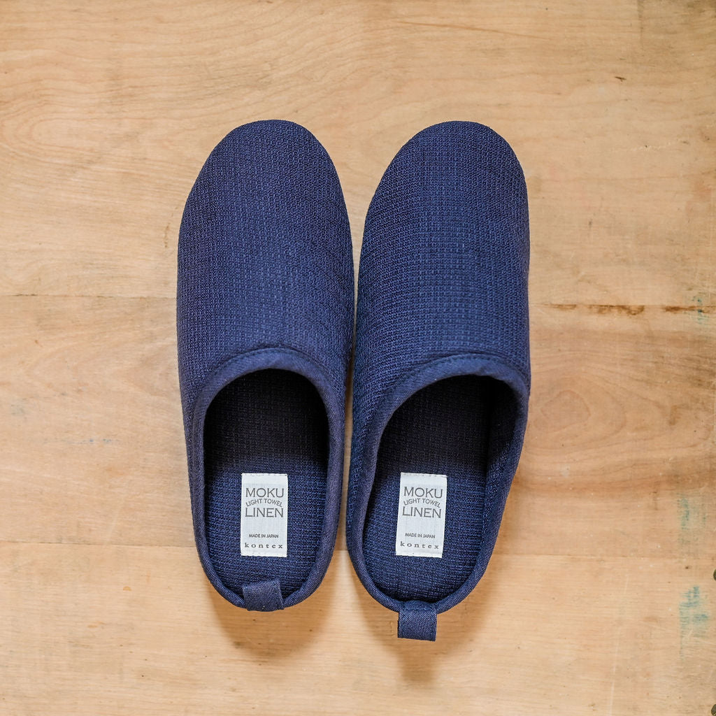 Kontex Moku Light Linen Slippers Navy Medium | Kontex | Miss Arthur | Home Goods | Tasmania