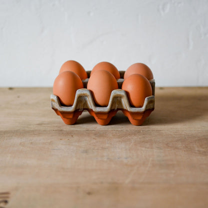 Weston Mill Pottery Egg Rack (6) Mushroom Glaze | Weston Mill Pottery | Miss Arthur | Home Goods | Tasmania