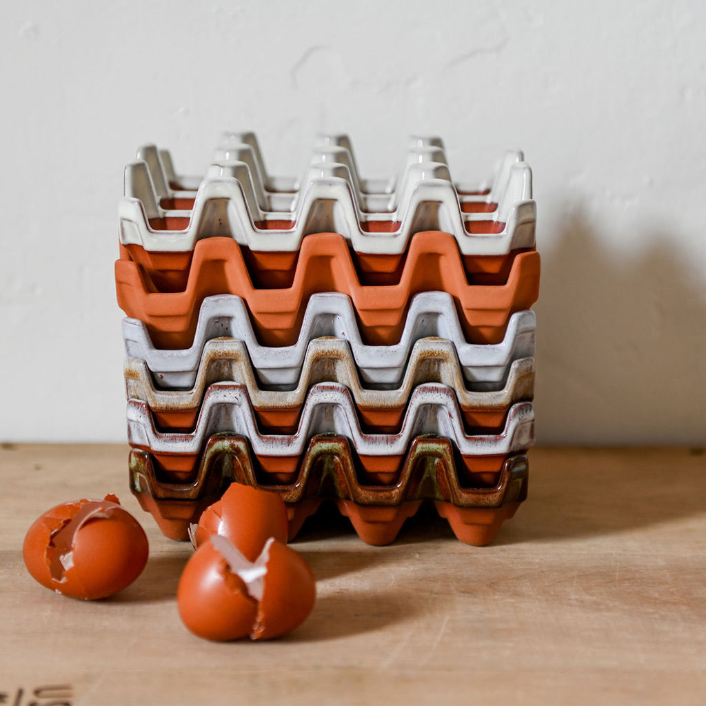 Weston Mill Pottery Egg Rack (12) Natural Terracotta | Weston Mill Pottery | Miss Arthur | Home Goods | Tasmania