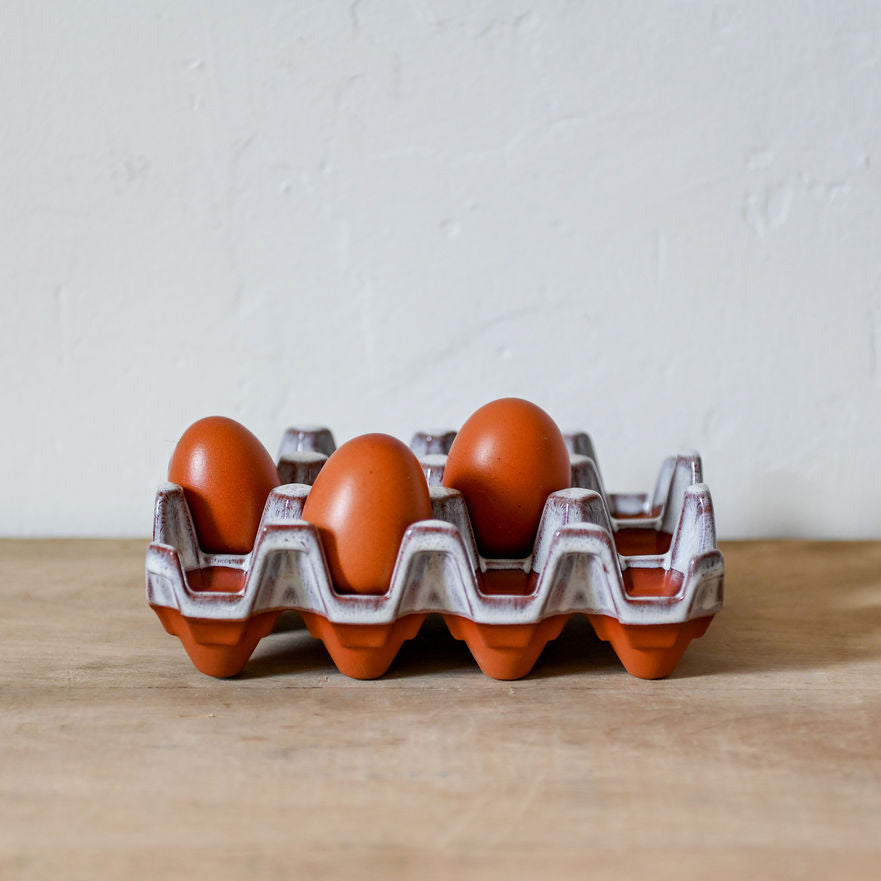 Weston Mill Pottery Egg Rack (12) Oyster Glaze | Weston Mill Pottery | Miss Arthur | Home Goods | Tasmania