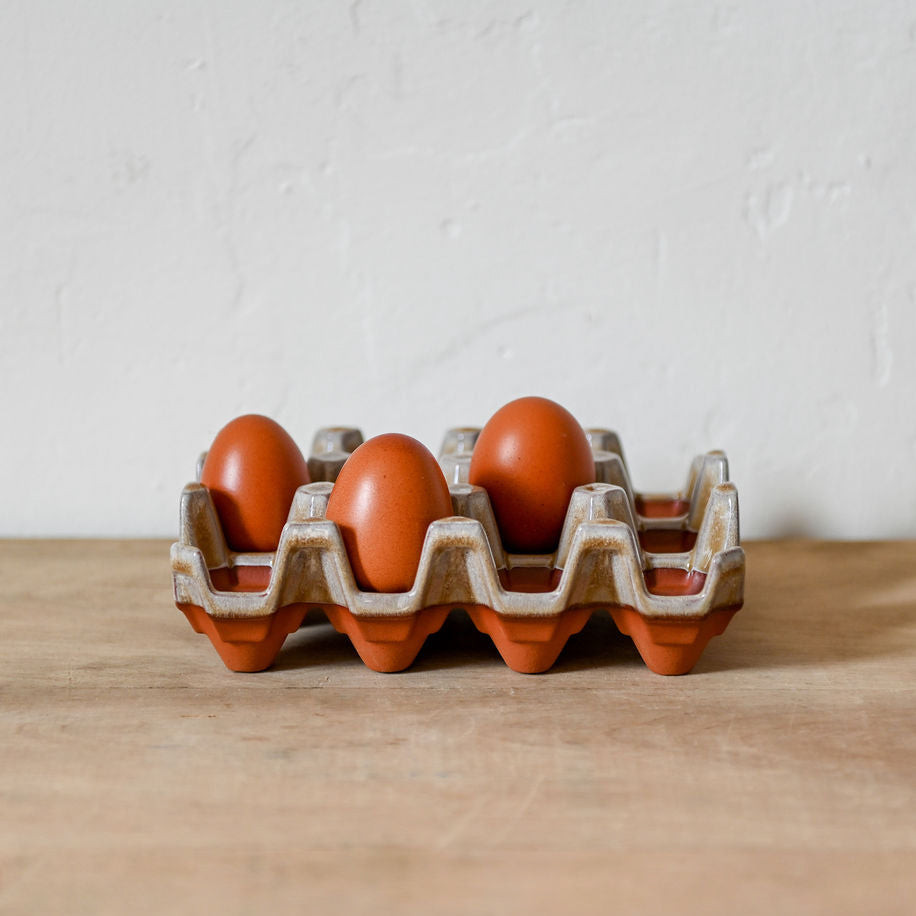 Egg Rack (12) Mushroom Glaze | Weston Mill Pottery | Miss Arthur | Home Goods | Tasmania