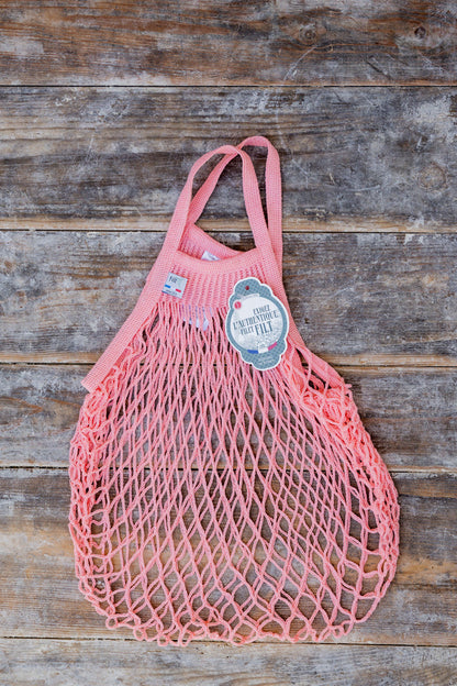 French String Bag Short Handle Baby Pink | Filt | Miss Arthur | Home Goods | Tasmania