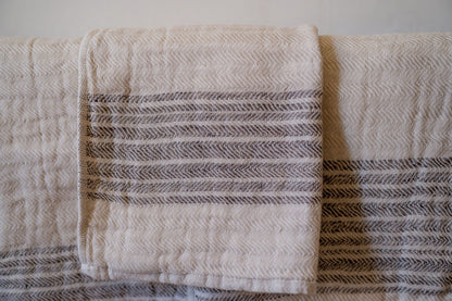 Kontex Flaxline Hand Towel Brown & Beige | Kontex | Miss Arthur | Home Goods | Tasmania