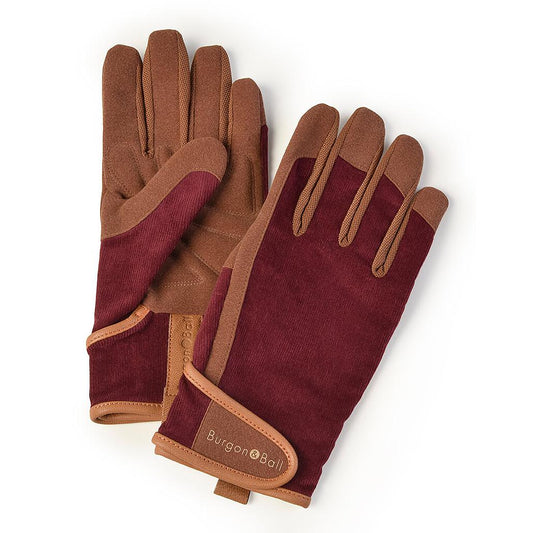 Burgon & Ball Dig The Glove Burgundy Corduroy L/XL | Burgon & Ball | Miss Arthur | Home Goods | Tasmania