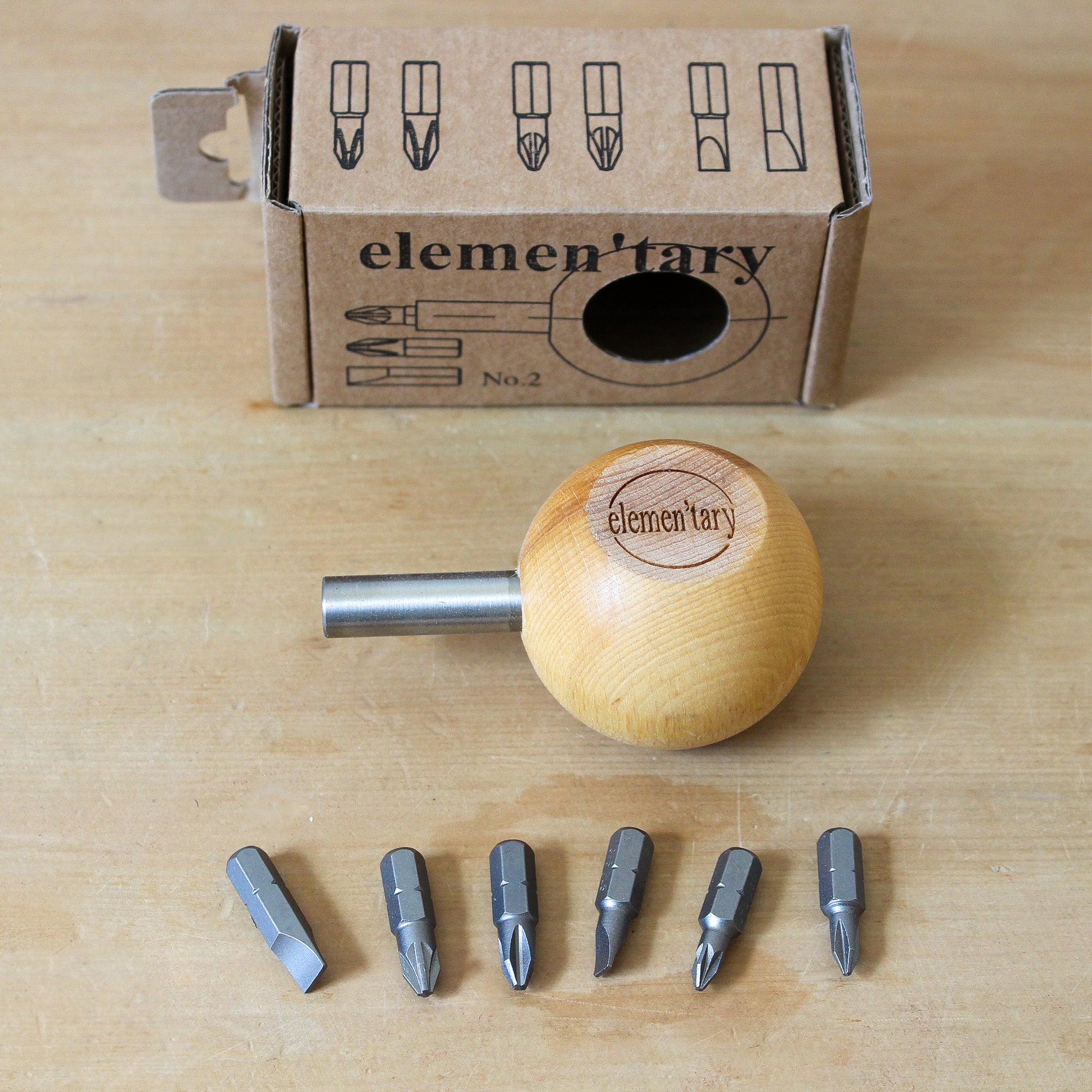 No.2 Screwdriver Sets (Small Handle + 6 Bits) | elemen'tary | Miss Arthur | Home Goods | Tasmania