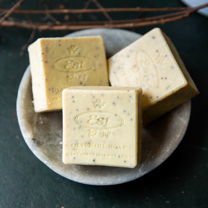 Est Square Soap Block Lemon Lime Poppy Seed | Est | Miss Arthur | Home Goods | Tasmania