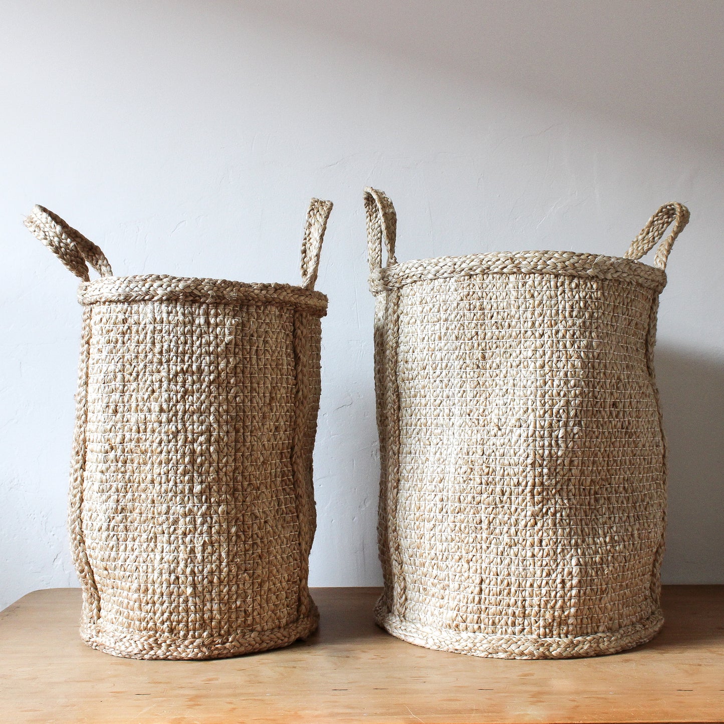 Fair Go Trading Jute Basket Hatched Weave Tall 52cm | Fair Go Trading | Miss Arthur | Home Goods | Tasmania