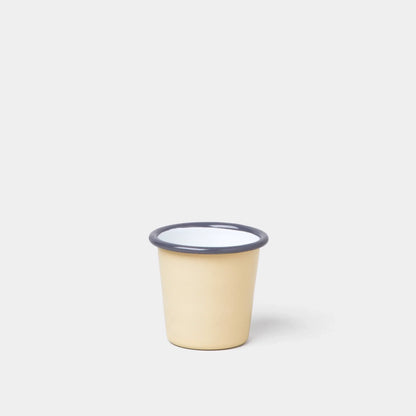 Falcon Enamelware Enamel Mini Tumbler Beige with Grey Rim | Falcon Enamelware | Miss Arthur | Home Goods | Tasmania