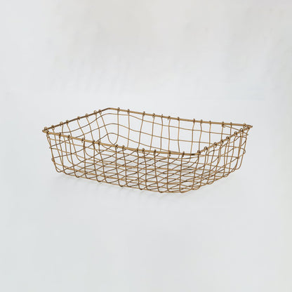 Fog Linen Work Brass Basket Rectangle Large | Fog Linen Work | Miss Arthur | Home Goods | Tasmania