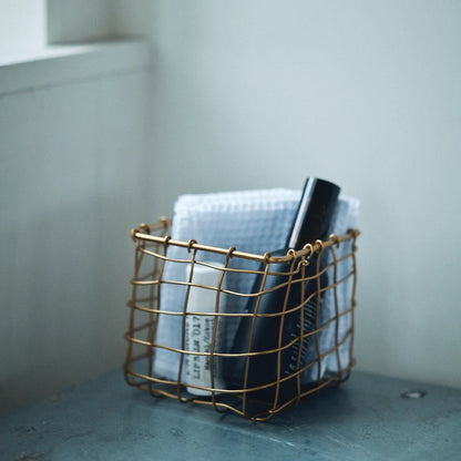 Fog Linen Work Brass Basket Square | Fog Linen Work | Miss Arthur | Home Goods | Tasmania