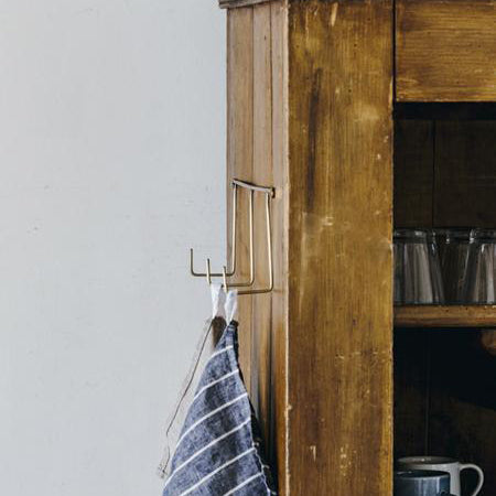 Brass Triple Hook | Fog Linen Work | Miss Arthur | Home Goods | Tasmania
