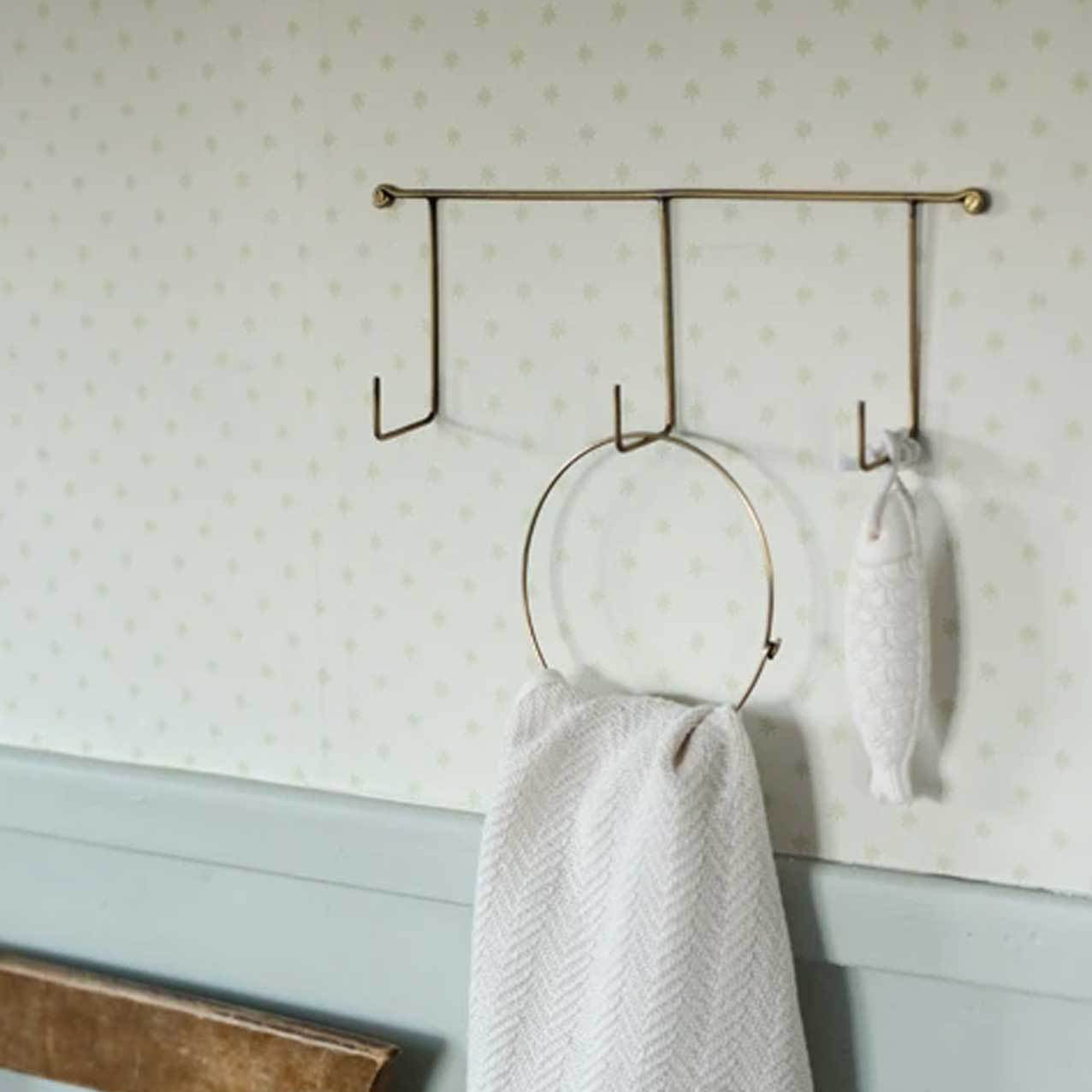 Brass Triple Hook | Fog Linen Work | Miss Arthur | Home Goods | Tasmania