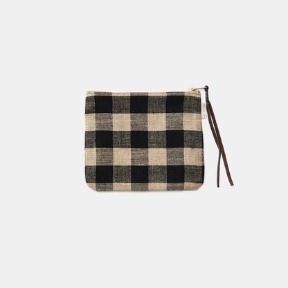 Fog Linen Work Canna Pouch Medium Black Natural Check | Fog Linen Work | Miss Arthur | Home Goods | Tasmania
