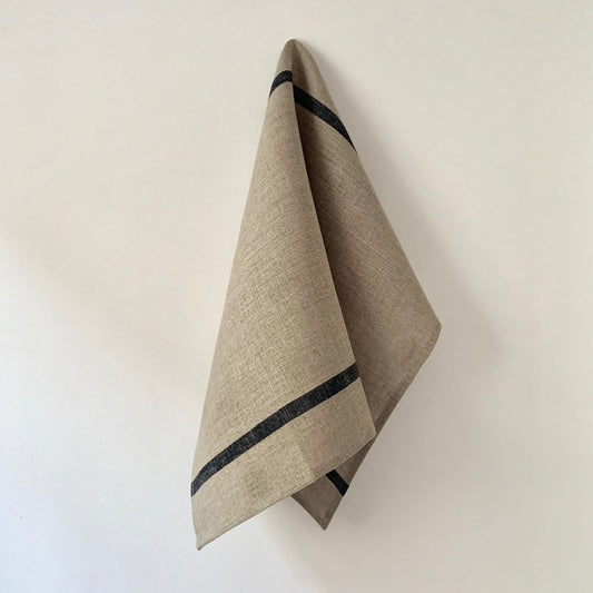 Fog Linen Work Linen Lined Kitchen Cloth Natural Navy | Fog Linen Work | Miss Arthur | Home Goods | Tasmania
