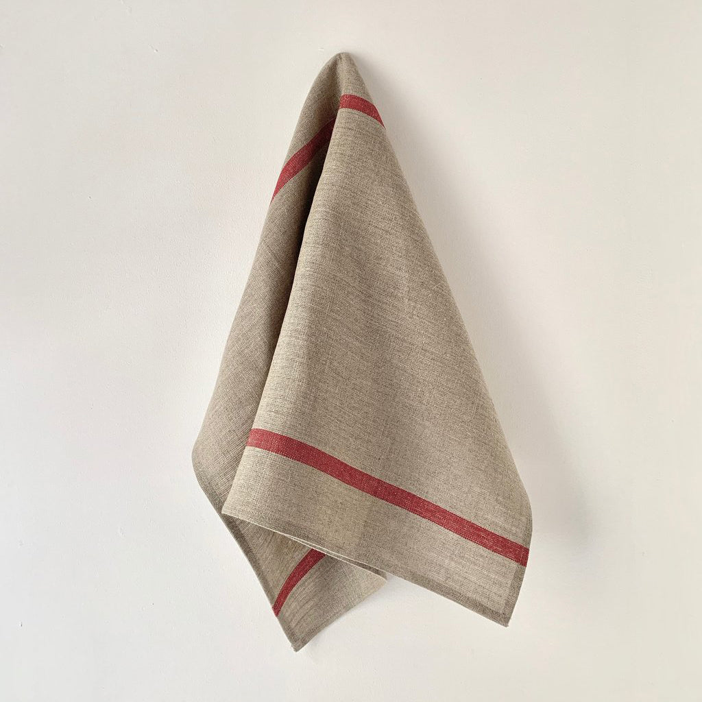 Linen Lined Kitchen Cloth Natural Red | Fog Linen Work | Miss Arthur | Home Goods | Tasmania