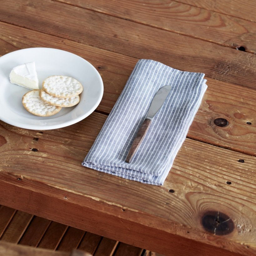 Linen Napkin Grey White Stripe | Fog Linen Work | Miss Arthur | Home Goods | Tasmania
