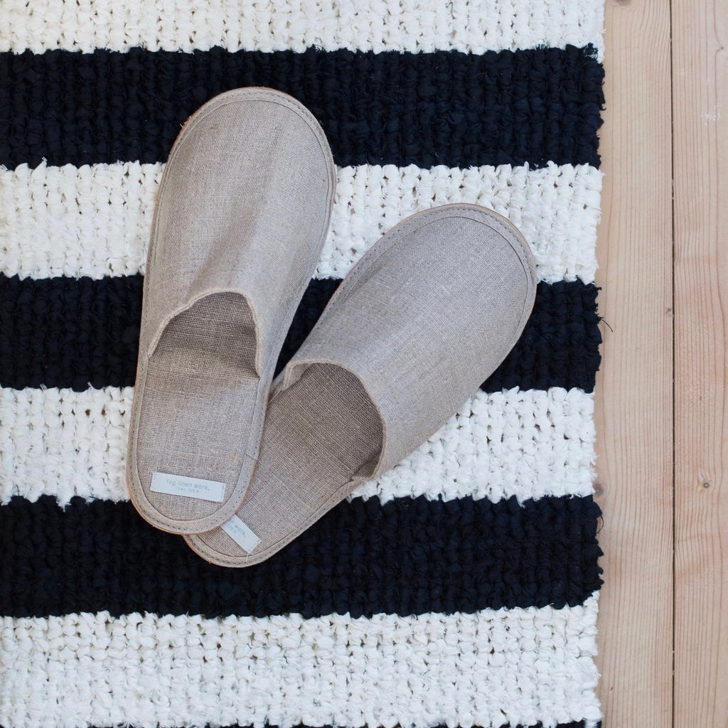 Linen Slippers Natural Large | Fog Linen Work | Miss Arthur | Home Goods | Tasmania
