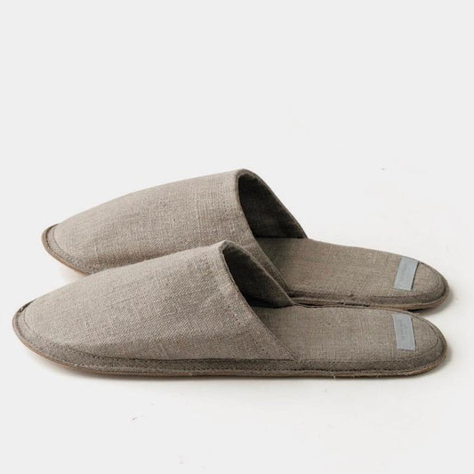 Linen Slippers Natural Medium | Fog Linen Work | Miss Arthur | Home Goods | Tasmania