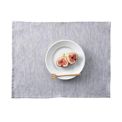 Linen Placemat Grey White Stripe | Fog Linen Work | Miss Arthur | Home Goods | Tasmania