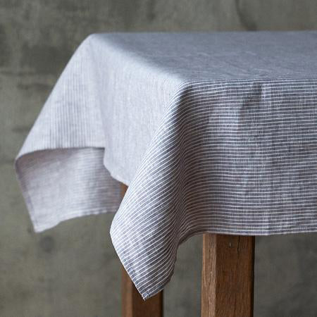 Fog Linen Work Linen Tablecloth Large Grey White Stripe | Fog Linen Work | Miss Arthur | Home Goods | Tasmania