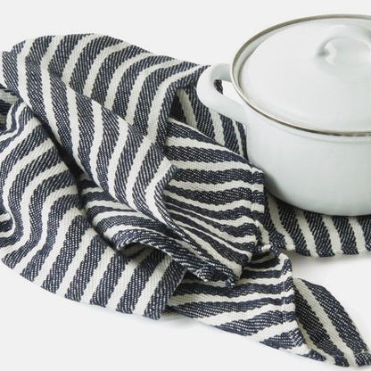 Thick Linen Cloth Navy Border | Fog Linen Work | Miss Arthur | Home Goods | Tasmania