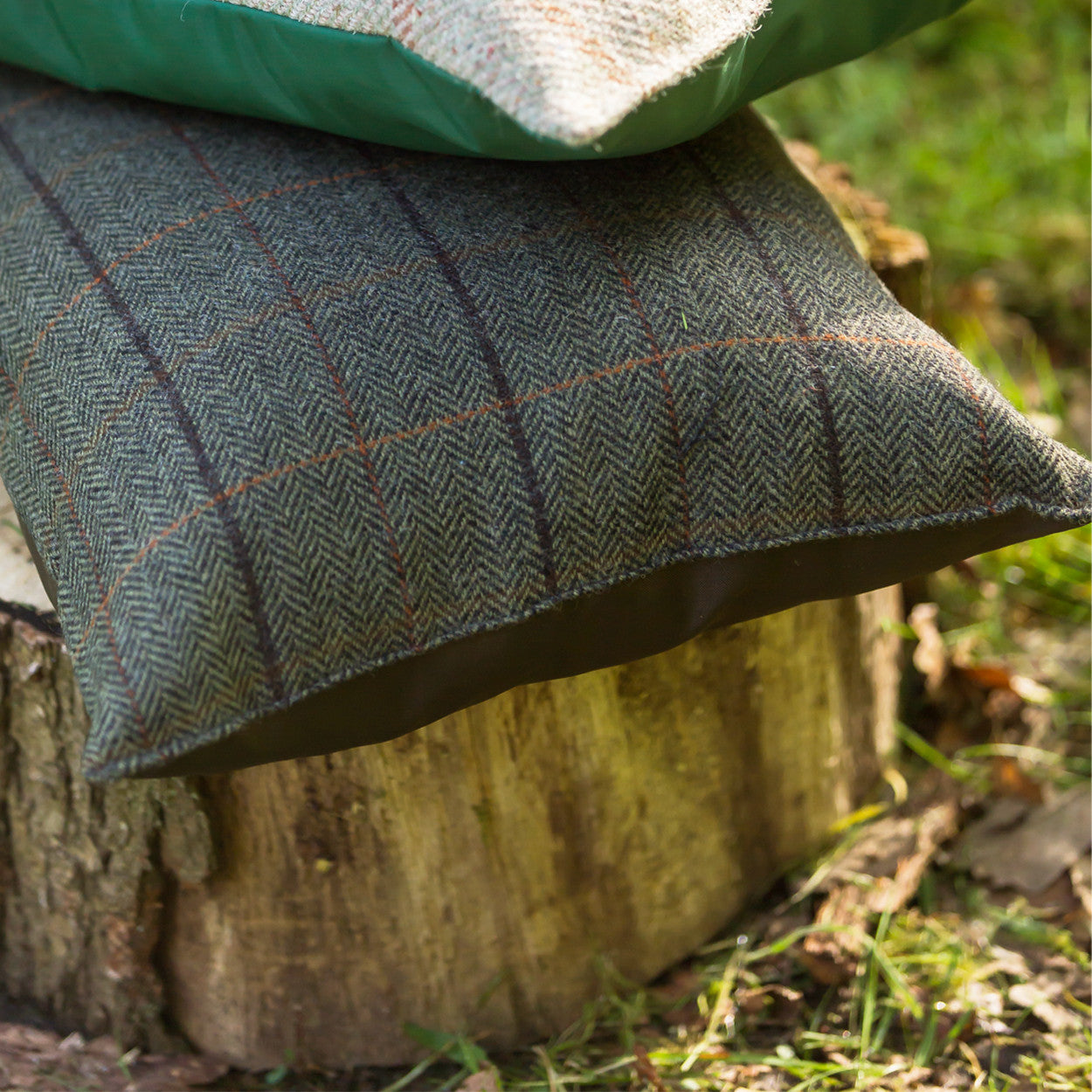 Tweedmill Textiles Kneeler Cushion Tweed Green/Brown | Tweedmill Textiles | Miss Arthur | Home Goods | Tasmania