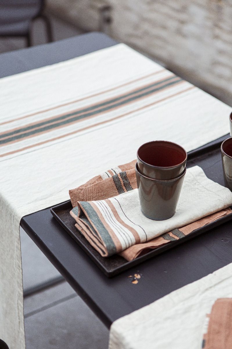 Libeco Gypsum Stripe Tablerunner | Libeco | Miss Arthur | Home Goods | Tasmania