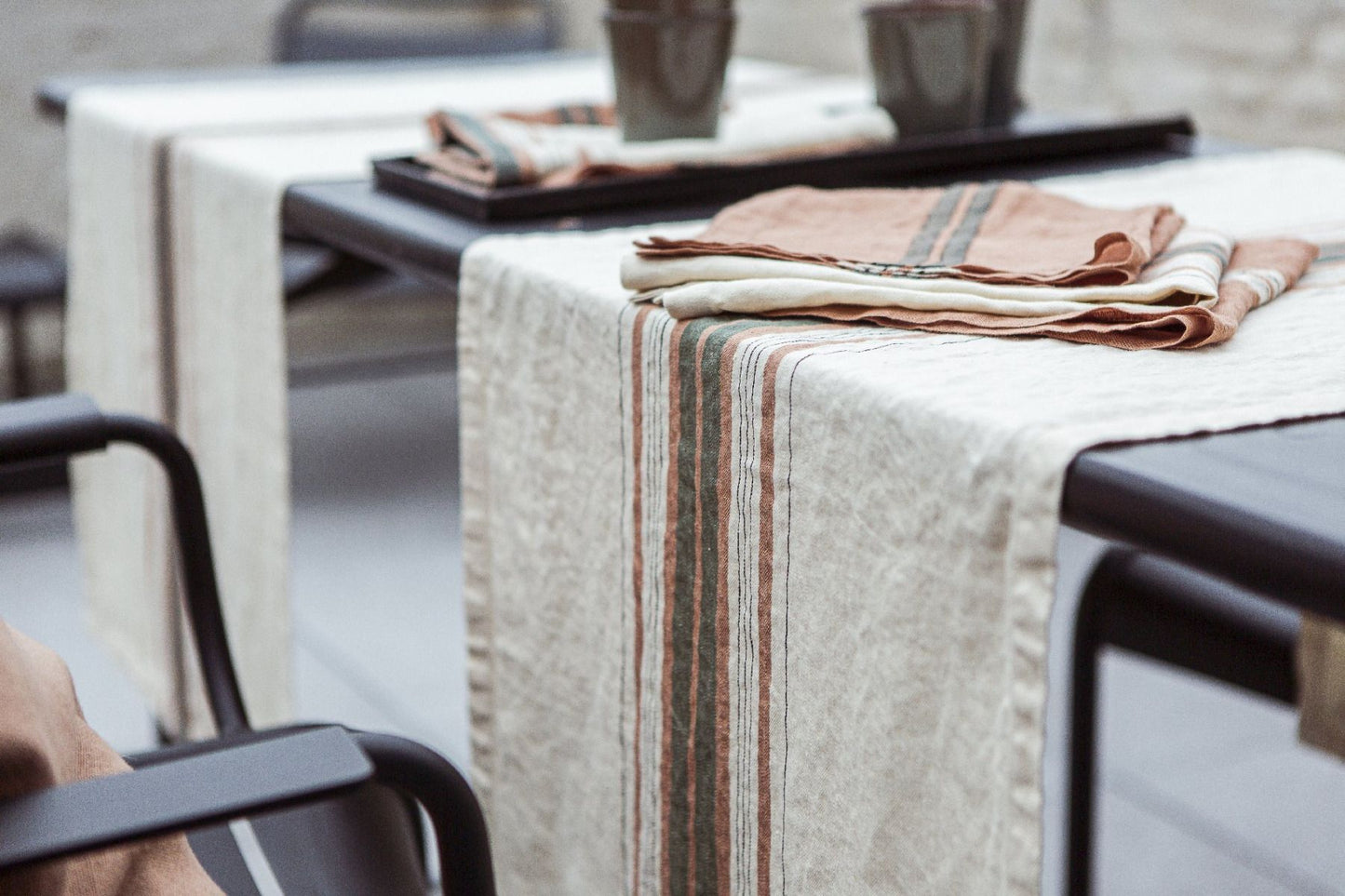 Libeco Gypsum Stripe Tablerunner | Libeco | Miss Arthur | Home Goods | Tasmania