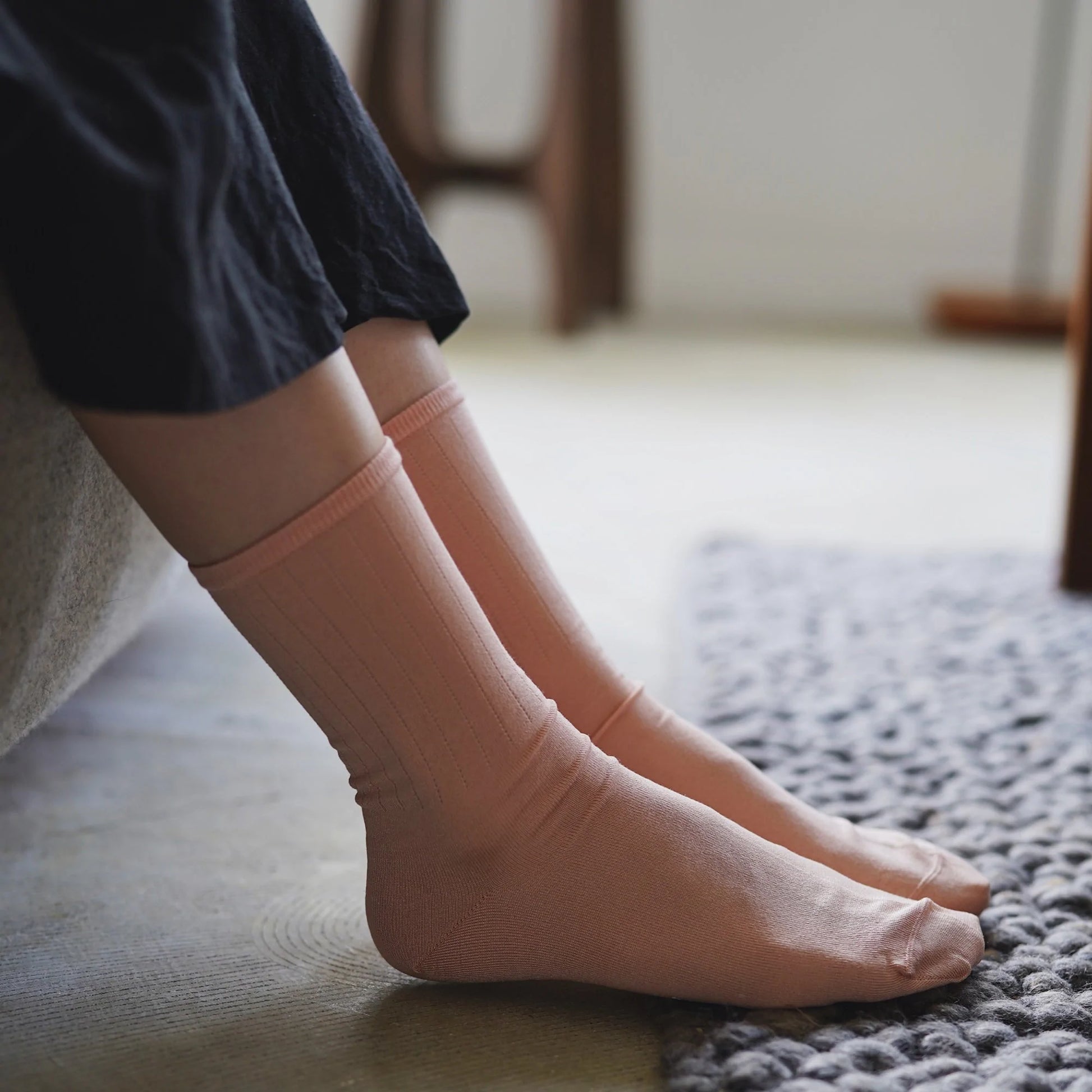 Hakne Smooth Silk Socks Cherry Blossom Medium | Hakne | Miss Arthur | Home Goods | Tasmania
