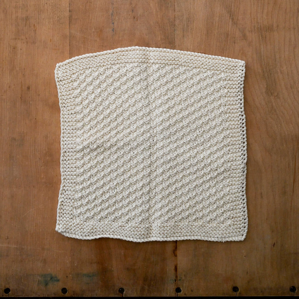 Hand Knitted Cotton Face Washer White | Miss Arthur | Miss Arthur | Home Goods | Tasmania