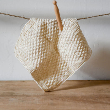 Hand Knitted Cotton Face Washer White | Miss Arthur | Miss Arthur | Home Goods | Tasmania