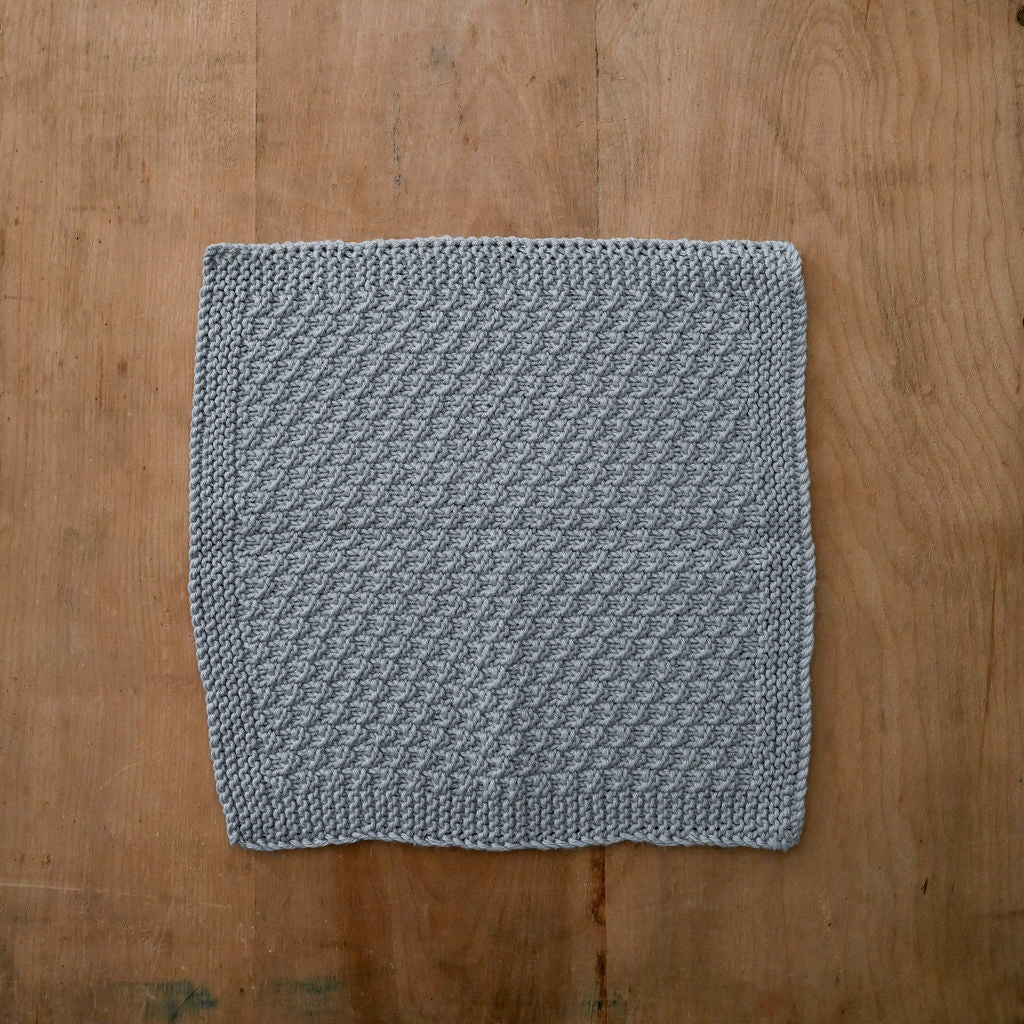 Hand Knitted Cotton Face Washer Grey | Miss Arthur | Miss Arthur | Home Goods | Tasmania