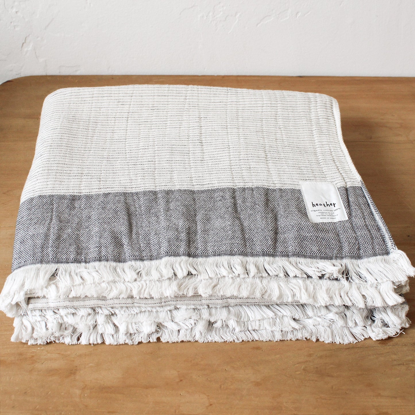 Tenimuhoh Heather Bath Towel Stripe Beige | Tenimuhoh | Miss Arthur | Home Goods | Tasmania